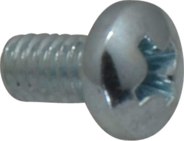 Value Collection - #8-32 UNC, 5/16" Length Under Head Phillips Drive Machine Screw - Pan Head, Grade J82 Steel, Zinc-Plated Finish, Without Washer - Exact Tool & Supply