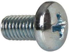 Value Collection - #8-32 UNC, 3/8" Length Under Head Phillips Drive Machine Screw - Pan Head, Grade J82 Steel, Zinc-Plated Finish, Without Washer - Exact Tool & Supply