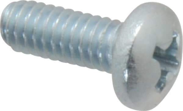 Value Collection - #8-32 UNC, 7/16" Length Under Head Phillips Drive Machine Screw - Pan Head, Grade 2 Steel, Zinc-Plated Finish, Without Washer - Exact Tool & Supply