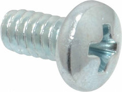 Value Collection - #10-24 UNC, 3/8" Length Under Head Phillips Drive Machine Screw - Pan Head, Grade 2 Steel, Zinc-Plated Finish, Without Washer - Exact Tool & Supply