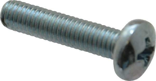 Value Collection - #10-32 UNF, 7/8" Length Under Head Phillips Drive Machine Screw - Pan Head, Grade 2 Steel, Zinc-Plated Finish, Without Washer - Exact Tool & Supply