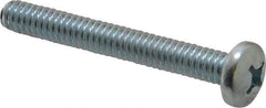 Value Collection - 1/4-20 UNC, 2" Length Under Head Phillips Drive Machine Screw - Pan Head, Grade 2 Steel, Zinc-Plated Finish, Without Washer - Exact Tool & Supply
