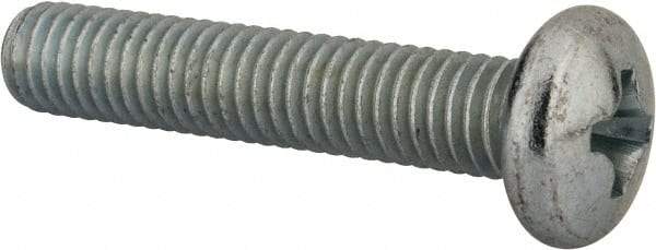 Value Collection - 3/8-16 UNC, 2" Length Under Head Phillips Drive Machine Screw - Pan Head, Grade 2 Steel, Zinc-Plated Finish, Without Washer - Exact Tool & Supply
