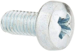 Value Collection - M3x0.50, 6mm Length Under Head Phillips Drive Machine Screw - Pan Head, Grade 4.8 Steel, Zinc-Plated Finish, Without Washer - Exact Tool & Supply
