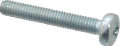Value Collection - M3x0.50, 20mm Length Under Head Phillips Drive Machine Screw - Pan Head, Grade 4.8 Steel, Zinc-Plated Finish, Without Washer - Exact Tool & Supply