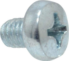 Value Collection - M4x0.70, 5mm Length Under Head Phillips Drive Machine Screw - Pan Head, Grade 4.8 Steel, Zinc-Plated Finish, Without Washer - Exact Tool & Supply