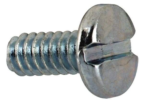Value Collection - #4-40 UNC, 1/4" Length Under Head Slotted Drive Machine Screw - Binding Head, Grade J82 Steel, Zinc-Plated Finish, Without Washer - Exact Tool & Supply