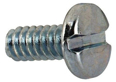Value Collection - #4-40 UNC, 1/4" Length Under Head Slotted Drive Machine Screw - Binding Head, Grade J82 Steel, Zinc-Plated Finish, Without Washer - Exact Tool & Supply