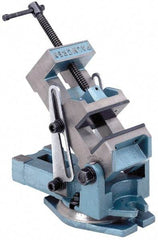 Palmgren - 6" Jaw Width, 6" Jaw Opening Capacity, Angle Swivel Machine Vise - Manual Operation, 1 Station, 17-3/4" Long x 7-7/16" High x 2" Deep - Exact Tool & Supply
