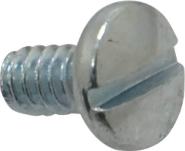Value Collection - #6-32 UNC, 1/4" Length Under Head Slotted Drive Machine Screw - Binding Head, Grade J82 Steel, Zinc-Plated Finish, Without Washer - Exact Tool & Supply