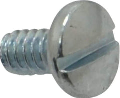 Value Collection - #6-32 UNC, 1/4" Length Under Head Slotted Drive Machine Screw - Binding Head, Grade J82 Steel, Zinc-Plated Finish, Without Washer - Exact Tool & Supply
