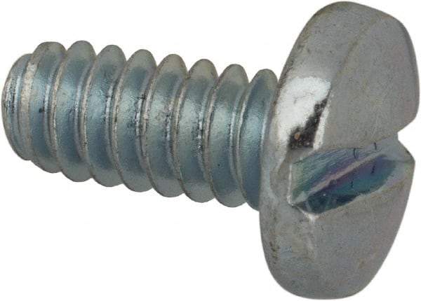 Value Collection - #6-32 UNC, 5/16" Length Under Head Slotted Drive Machine Screw - Binding Head, Grade J82 Steel, Zinc-Plated Finish, Without Washer - Exact Tool & Supply