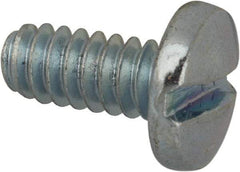Value Collection - #6-32 UNC, 5/16" Length Under Head Slotted Drive Machine Screw - Binding Head, Grade J82 Steel, Zinc-Plated Finish, Without Washer - Exact Tool & Supply