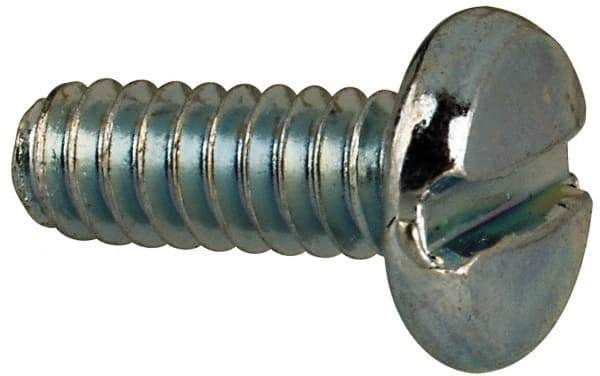 Value Collection - #6-32 UNC, 3/8" Length Under Head Slotted Drive Machine Screw - Binding Head, Grade J82 Steel, Zinc-Plated Finish, Without Washer - Exact Tool & Supply