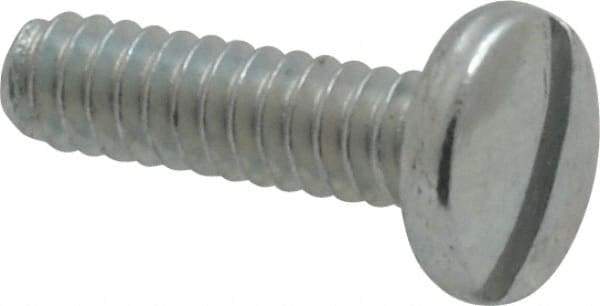 Value Collection - #6-32 UNC, 1/2" Length Under Head Slotted Drive Machine Screw - Binding Head, Grade J82 Steel, Zinc-Plated Finish, Without Washer - Exact Tool & Supply