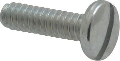 Value Collection - #6-32 UNC, 1/2" Length Under Head Slotted Drive Machine Screw - Binding Head, Grade J82 Steel, Zinc-Plated Finish, Without Washer - Exact Tool & Supply