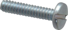 Value Collection - #6-32 UNC, 5/8" Length Under Head Slotted Drive Machine Screw - Binding Head, Grade J82 Steel, Zinc-Plated Finish, Without Washer - Exact Tool & Supply