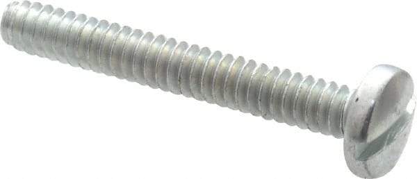 Value Collection - #6-32 UNC, 1" Length Under Head Slotted Drive Machine Screw - Binding Head, Grade J82 Steel, Zinc-Plated Finish, Without Washer - Exact Tool & Supply