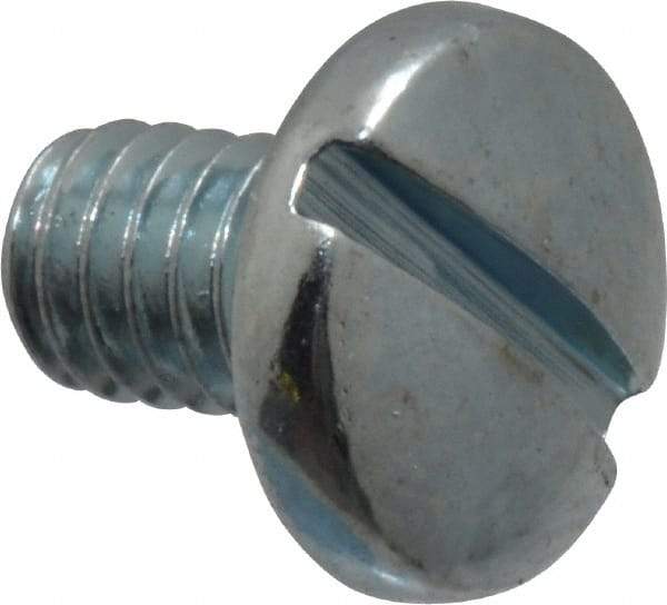 Value Collection - #8-32 UNC, 1/4" Length Under Head Slotted Drive Machine Screw - Binding Head, Grade J82 Steel, Zinc-Plated Finish, Without Washer - Exact Tool & Supply