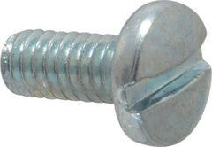 Value Collection - #8-32 UNC, 3/8" Length Under Head Slotted Drive Machine Screw - Binding Head, Grade J82 Steel, Zinc-Plated Finish, Without Washer - Exact Tool & Supply