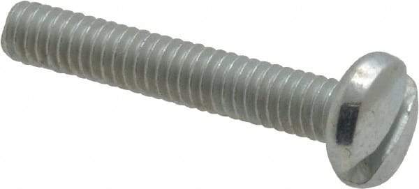Value Collection - #8-32 UNC, 1" Length Under Head Slotted Drive Machine Screw - Binding Head, Grade J82 Steel, Zinc-Plated Finish, Without Washer - Exact Tool & Supply