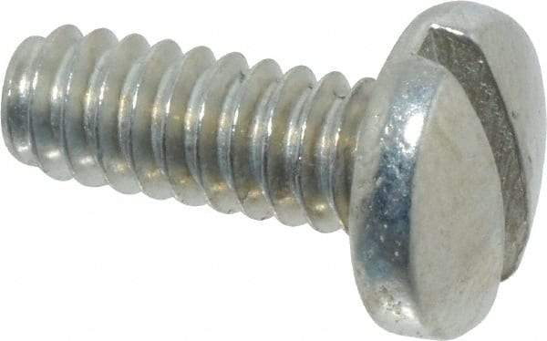 Value Collection - #10-24 UNC, 1/2" Length Under Head Slotted Drive Machine Screw - Binding Head, Grade J82 Steel, Zinc-Plated Finish, Without Washer - Exact Tool & Supply
