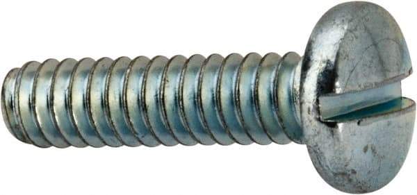 Value Collection - #10-24 UNC, 3/4" Length Under Head Slotted Drive Machine Screw - Binding Head, Grade J82 Steel, Zinc-Plated Finish, Without Washer - Exact Tool & Supply