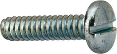 Value Collection - #10-24 UNC, 3/4" Length Under Head Slotted Drive Machine Screw - Binding Head, Grade J82 Steel, Zinc-Plated Finish, Without Washer - Exact Tool & Supply