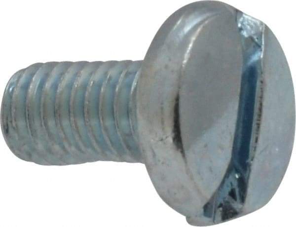 Value Collection - #10-32 UNF, 3/8" Length Under Head Slotted Drive Machine Screw - Binding Head, Grade J82 Steel, Zinc-Plated Finish, Without Washer - Exact Tool & Supply