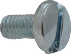 Value Collection - #10-32 UNF, 3/8" Length Under Head Slotted Drive Machine Screw - Binding Head, Grade J82 Steel, Zinc-Plated Finish, Without Washer - Exact Tool & Supply