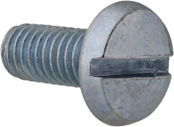 Value Collection - #10-32 UNF, 7/16" Length Under Head Slotted Drive Machine Screw - Binding Head, Grade 2 Steel, Zinc-Plated Finish, Without Washer - Exact Tool & Supply