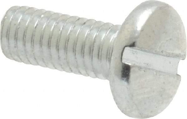 Value Collection - #10-32 UNF, 1/2" Length Under Head Slotted Drive Machine Screw - Binding Head, Grade J82 Steel, Zinc-Plated Finish, Without Washer - Exact Tool & Supply