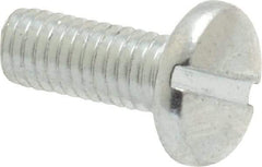Value Collection - #10-32 UNF, 1/2" Length Under Head Slotted Drive Machine Screw - Binding Head, Grade J82 Steel, Zinc-Plated Finish, Without Washer - Exact Tool & Supply