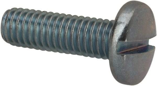 Value Collection - #10-32 UNF, 5/8" Length Under Head Slotted Drive Machine Screw - Binding Head, Grade J82 Steel, Zinc-Plated Finish, Without Washer - Exact Tool & Supply