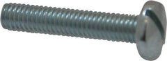 Value Collection - #10-32 UNF, 1" Length Under Head Slotted Drive Machine Screw - Binding Head, Grade J82 Steel, Zinc-Plated Finish, Without Washer - Exact Tool & Supply