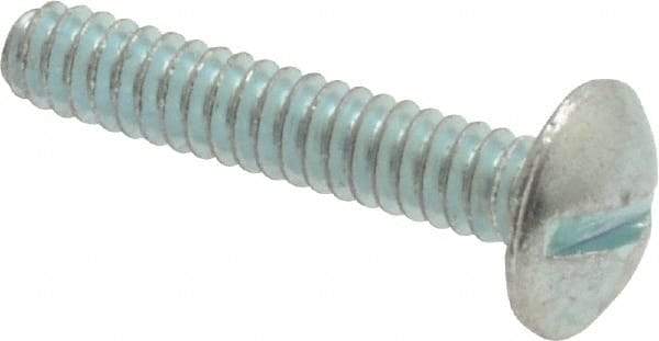 Value Collection - #6-32 UNC, 3/4" Length Under Head Slotted Drive Machine Screw - Truss Head, Grade 2 Steel, Zinc-Plated Finish, Without Washer - Exact Tool & Supply