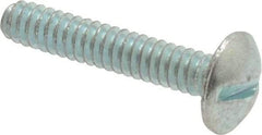 Value Collection - #6-32 UNC, 3/4" Length Under Head Slotted Drive Machine Screw - Truss Head, Grade 2 Steel, Zinc-Plated Finish, Without Washer - Exact Tool & Supply
