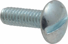 Value Collection - #8-32 UNC, 1/2" Length Under Head Slotted Drive Machine Screw - Truss Head, Grade 2 Steel, Zinc-Plated Finish, Without Washer - Exact Tool & Supply