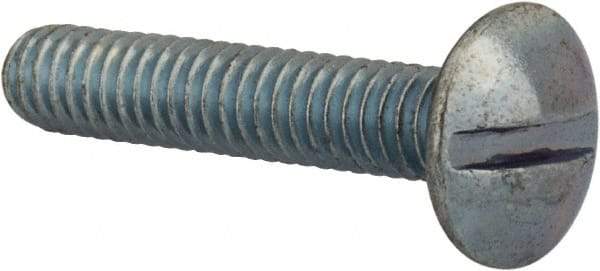 Value Collection - #8-32 UNC, 7/8" Length Under Head Slotted Drive Machine Screw - Truss Head, Grade 2 Steel, Zinc-Plated Finish, Without Washer - Exact Tool & Supply