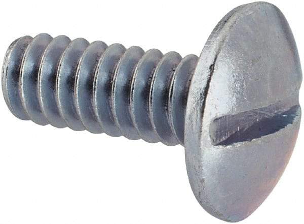 Value Collection - #10-24 UNC, 1/2" Length Under Head Slotted Drive Machine Screw - Truss Head, Grade 2 Steel, Zinc-Plated Finish, Without Washer - Exact Tool & Supply