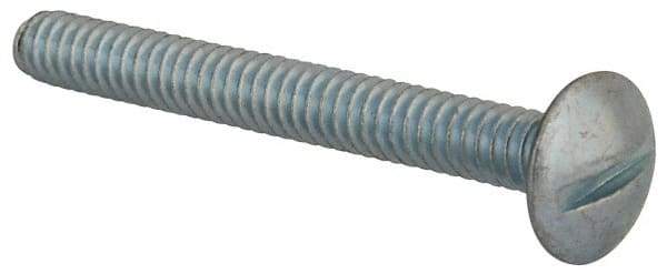 Value Collection - #10-24 UNC, 1-3/4" Length Under Head Slotted Drive Machine Screw - Truss Head, Grade 2 Steel, Zinc-Plated Finish, Without Washer - Exact Tool & Supply