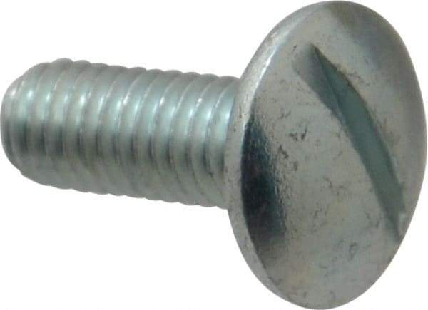 Value Collection - #10-32 UNF, 1/2" Length Under Head Slotted Drive Machine Screw - Truss Head, Grade J82 Steel, Zinc-Plated Finish, Without Washer - Exact Tool & Supply