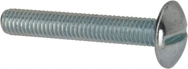 Value Collection - #10-32 UNF, 1-1/4" Length Under Head Slotted Drive Machine Screw - Truss Head, Grade J82 Steel, Zinc-Plated Finish, Without Washer - Exact Tool & Supply