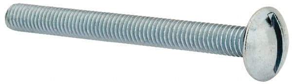 Value Collection - #10-32 UNF, 2" Length Under Head Slotted Drive Machine Screw - Truss Head, Grade 2 Steel, Zinc-Plated Finish, Without Washer - Exact Tool & Supply