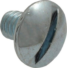 Value Collection - 1/4-20 UNC, 3/8" Length Under Head Slotted Drive Machine Screw - Truss Head, Grade 2 Steel, Zinc-Plated Finish, Without Washer - Exact Tool & Supply
