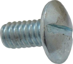 Value Collection - 1/4-20 UNC, 1/2" Length Under Head Slotted Drive Machine Screw - Truss Head, Grade 2 Steel, Zinc-Plated Finish, Without Washer - Exact Tool & Supply