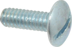 Value Collection - 1/4-20 UNC, 3/4" Length Under Head Slotted Drive Machine Screw - Truss Head, Grade 2 Steel, Zinc-Plated Finish, Without Washer - Exact Tool & Supply