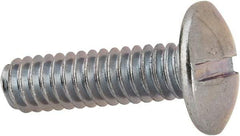 Value Collection - 1/4-20 UNC, 7/8" Length Under Head Slotted Drive Machine Screw - Truss Head, Grade J82 Steel, Zinc-Plated Finish, Without Washer - Exact Tool & Supply