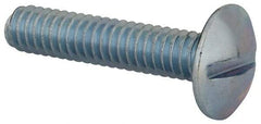 Value Collection - 1/4-20 UNC, 1-1/4" Length Under Head Slotted Drive Machine Screw - Truss Head, Grade 2 Steel, Zinc-Plated Finish, Without Washer - Exact Tool & Supply