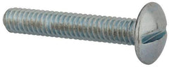Value Collection - 1/4-20 UNC, 1-1/2" Length Under Head Slotted Drive Machine Screw - Truss Head, Grade J82 Steel, Zinc-Plated Finish, Without Washer - Exact Tool & Supply